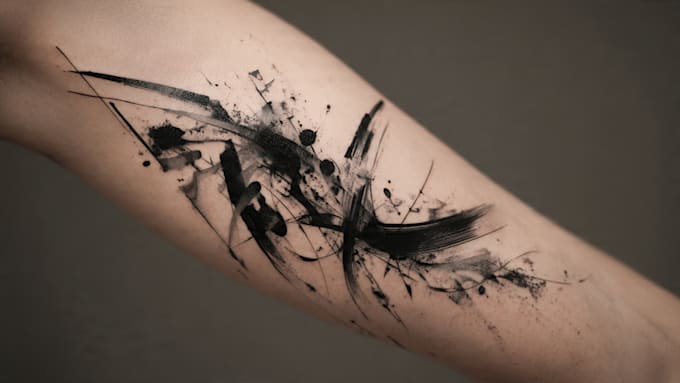 custom an abstract black tattoo design