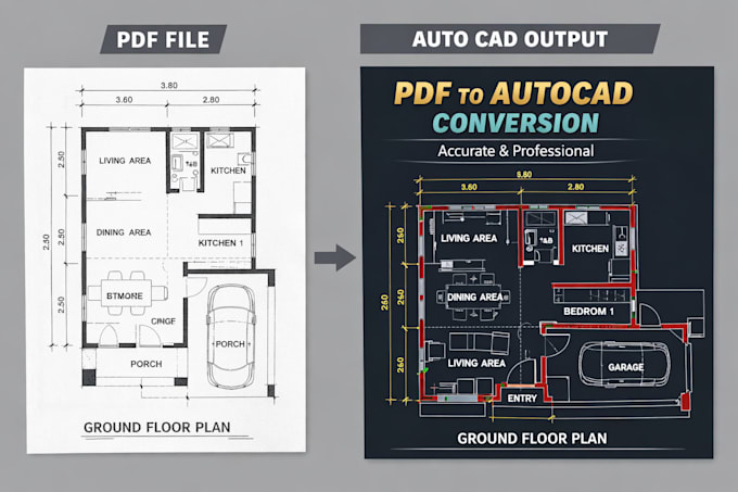 do your sketch plan to pdf layout  and auto cad drawings