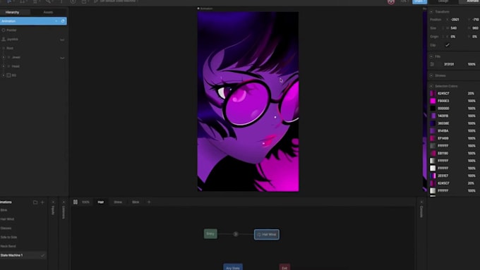 create rive animation, lottie animation, interactive UI, web and app animation