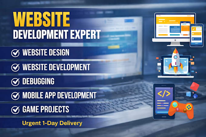develop, design and debug websites, web apps mobile apps and game projects