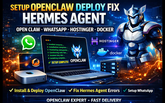 setup openclaw deploy fix hermes agent open claw whatsapp hostinger docker vps