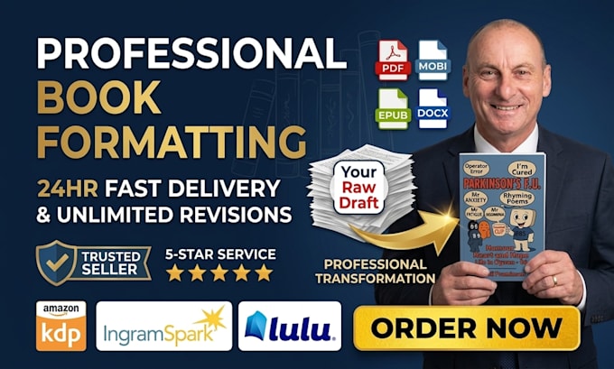 do professional KDP formatting, manuscript formatting, and book interior design