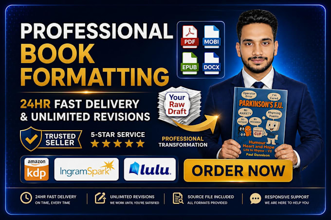 do professional KDP formatting, manuscript formatting, and book interior design