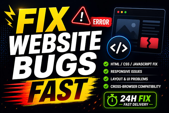 fix html, css, and javascript bugs and responsive web issues
