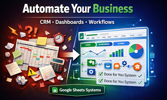 build google sheets CRM dashboards workflows automation API integrations systems
