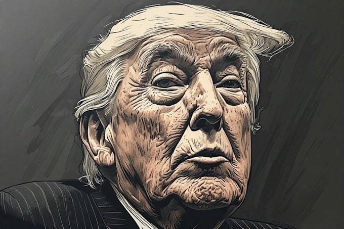draw a wsj style hedcut portrait for you