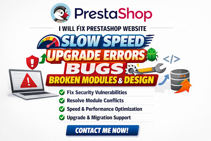 fix prestashop website slow speed upgrade errors bugs broken modules and design