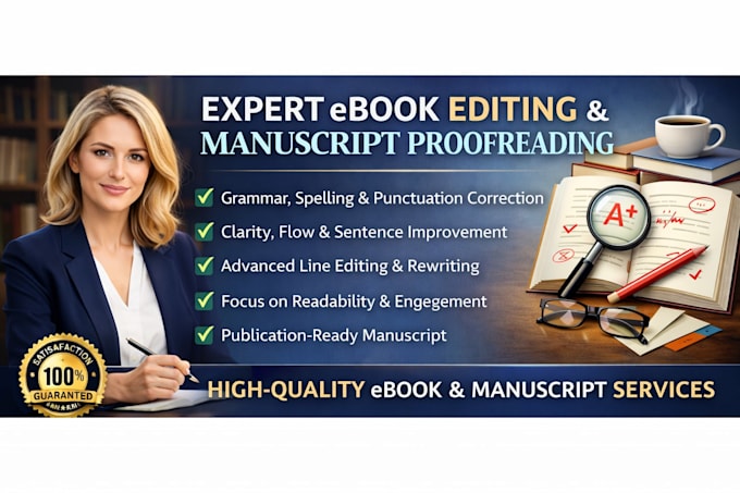 proofread and edit your ebook professionally at an affordable rate