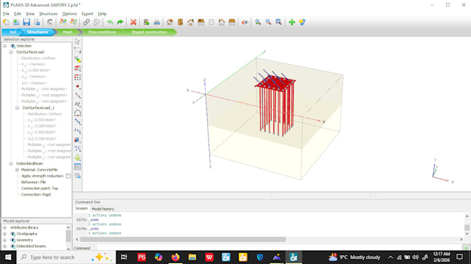 perform the analysis using plaxis 2d and 3d