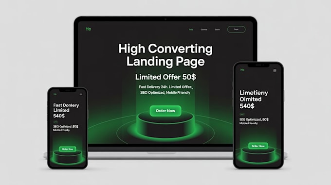 build modern landing page website with high conversion design
