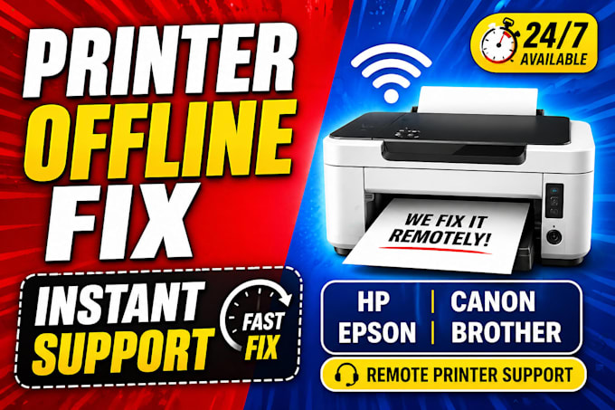 fix printer offline issue, install drivers and setup wireless printer remotely