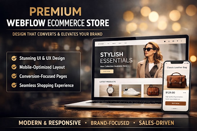 design a premium webflow ecommerce store with conversion focused UI UX
