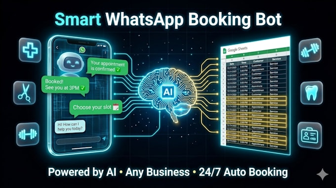 build a whatsapp appointment booking bot with google calendar , reminders