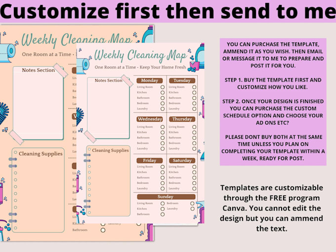 design printable chore charts, cleaning planners,