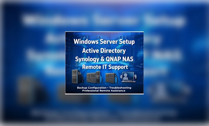 setup windows server, active directory nas and provide remote IT support