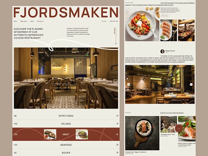 design a modern and responsive cooking restaurant or retail website in wordpress