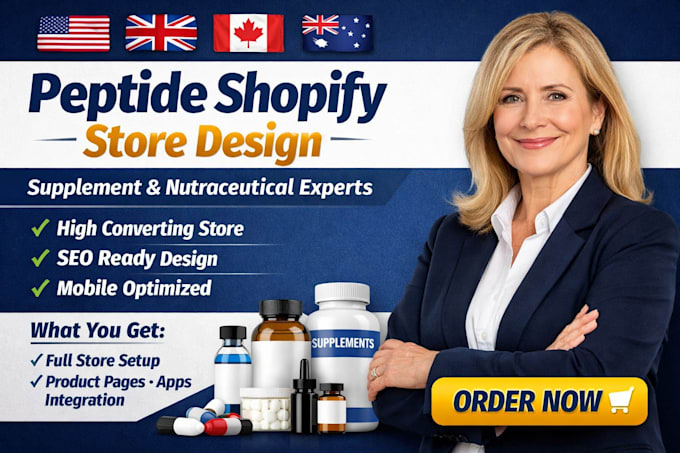 design peptide shopify store research peptide website nutraceutical website