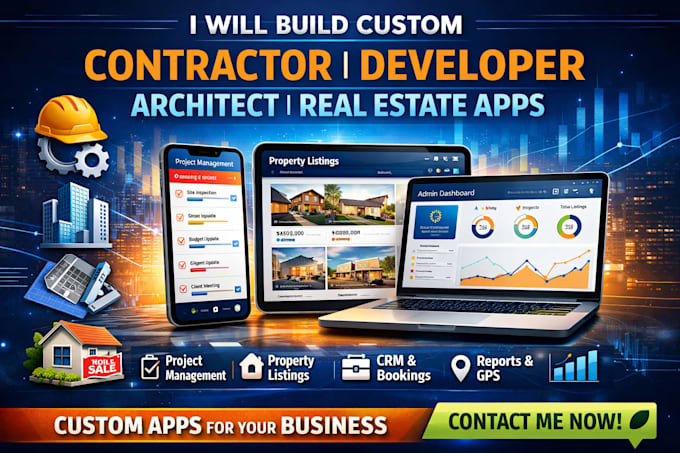 build custom contractor app, developer app, architecture app, real estate app