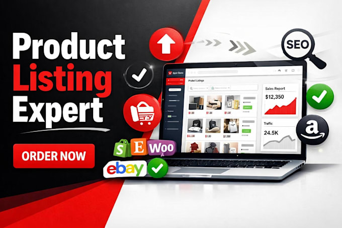 add products and optimize listings for etsy shopify woocommerce ebay amazon