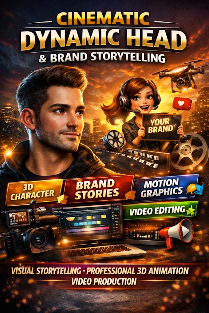 Dynamic Head Animation Create cinematic dynamic head animation brrand storytelling 3d ...