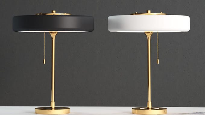design realistic 3d hanging and table lamp models with high quality renders