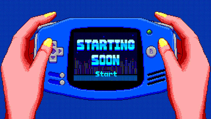 design animated retro pixel art stream screens for you