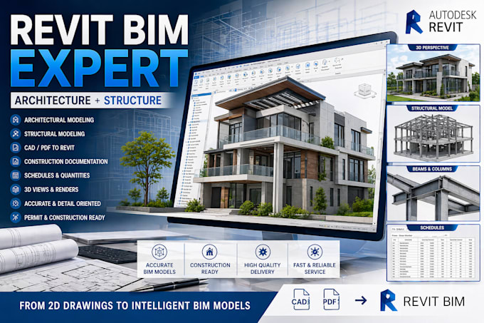 create detailed architectural and structural bim models in autodesk revit