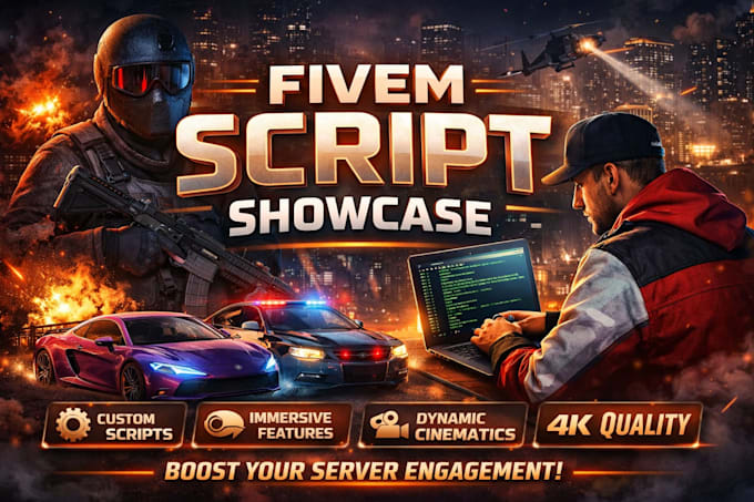 create a cinematic fivem trailer, mlos,script showcase, loadingscreen in 2days