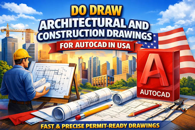 Do draw architectural and construction drawings in autocad in usa by ...