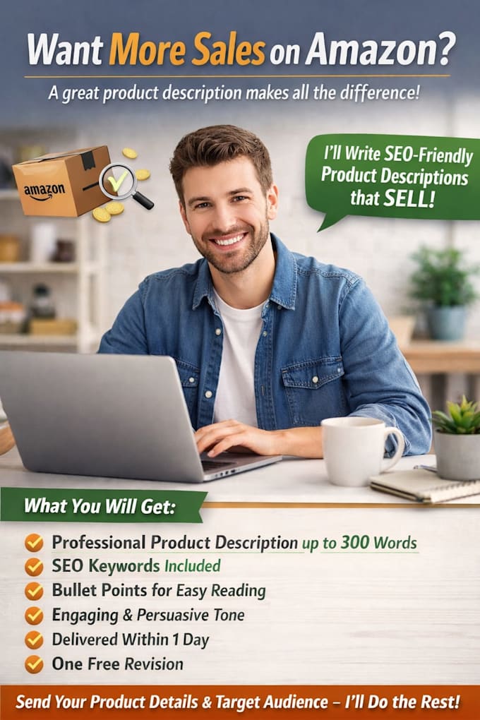 write SEO optimized amazon product descriptions that sell