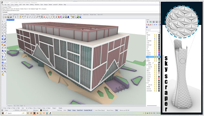create architectural 3d models and products design in rhino