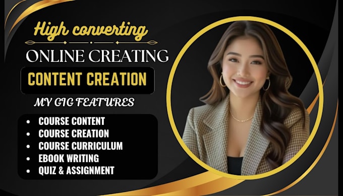 create online course content, ebook, and course curriculum course creation