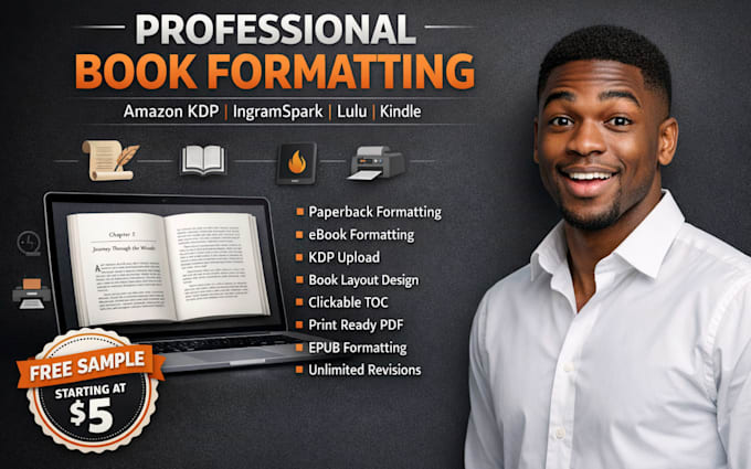 ebook formatting book proofread for amazon KDP ingramspark and lulu publishing