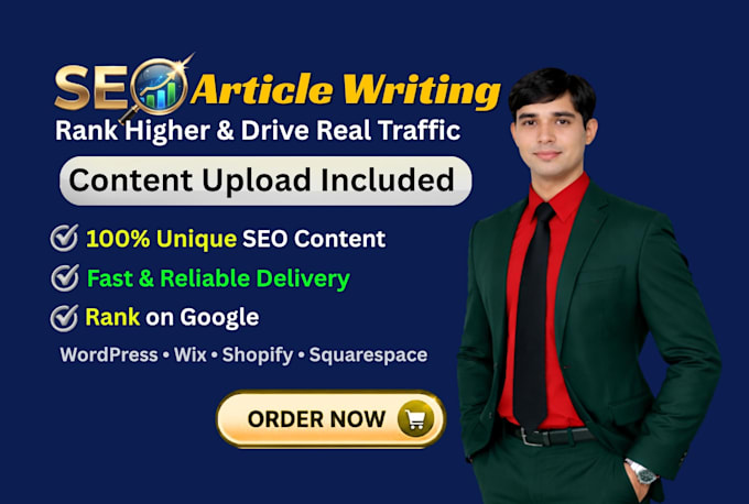 write engaging SEO articles and upload on wordpress, wix, shopify, squarespace