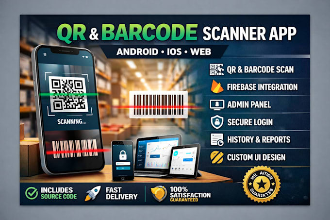 develop qr code barcode scanner app for android ios web