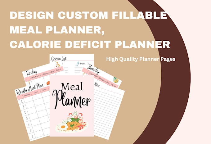professionally design custom meal planner, calorie deficit planner