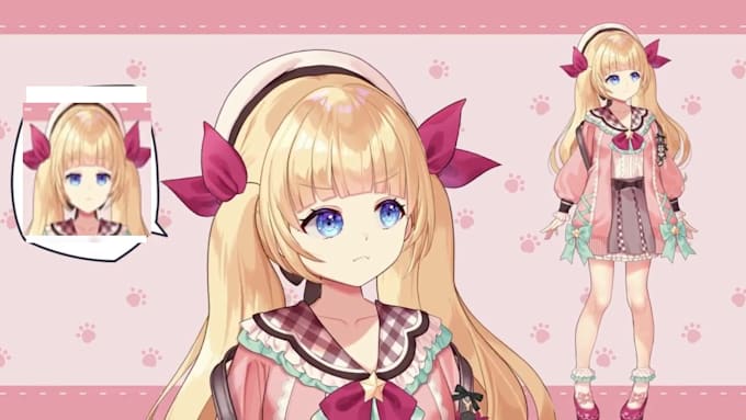 draw and rig 2d vtuber model, live2d vtuber rigging, anime vtuber commission