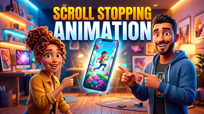 create scroll stopping animated content for social media