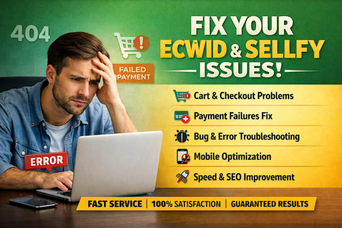 ecwid sellfy cart bug checkout fail payment issue mobile speed seo fix