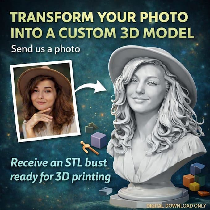 convert your photo into a 3d model stl file