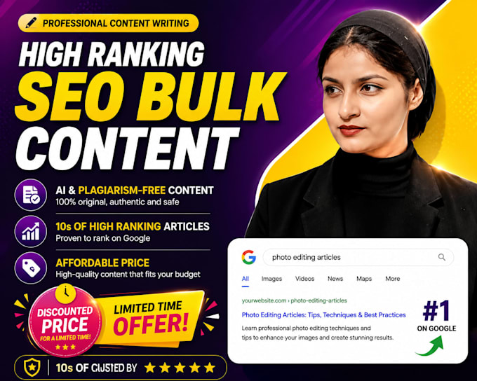 write bulk SEO blog posts and articles ready to publish
