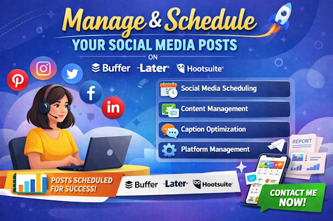 manage and schedule your social media posts on buffer later hootsuite