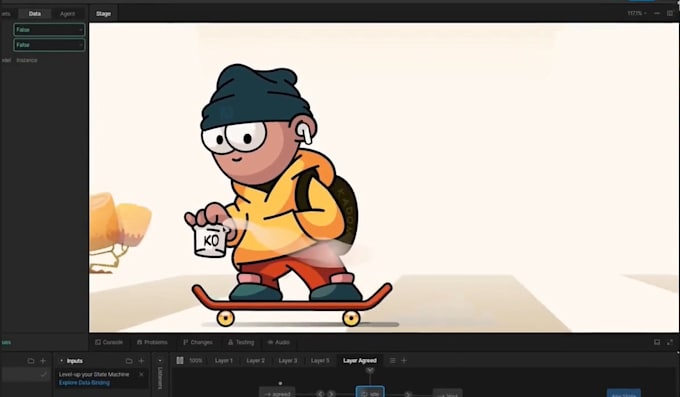 create lottie, rive animations