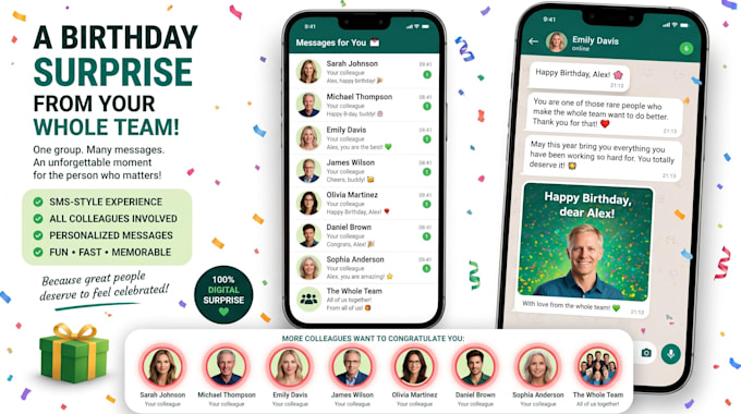 create a whatsapp style birthday surprise from your whole team