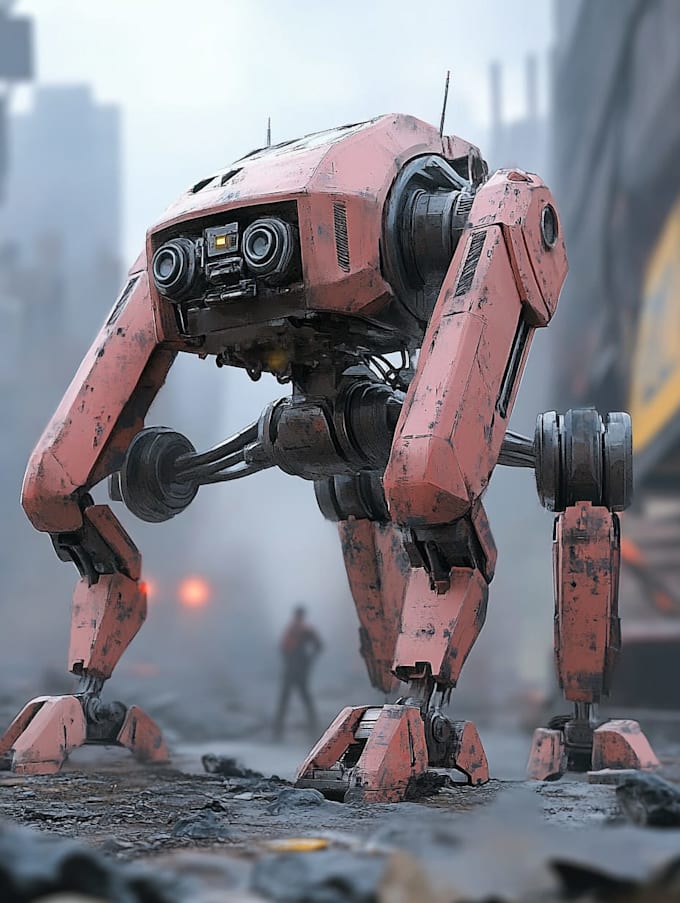 Diseñar arte conceptual de ciencia ficción y robots