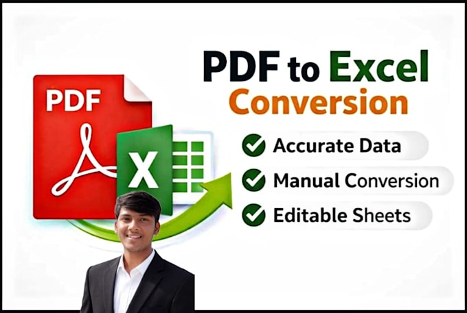 convert PDF to excel, PDF to spreadsheet, data entry and formatting