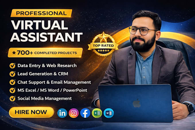 be your VA for data entry, web research, and admin support