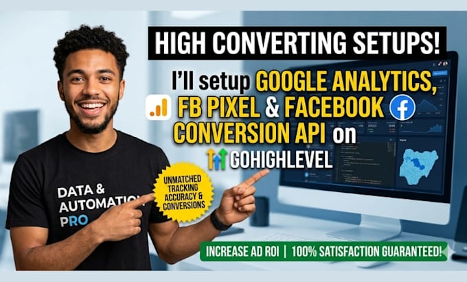 setup google analytics, fb pixel, facebook conversion api on gohighlevel