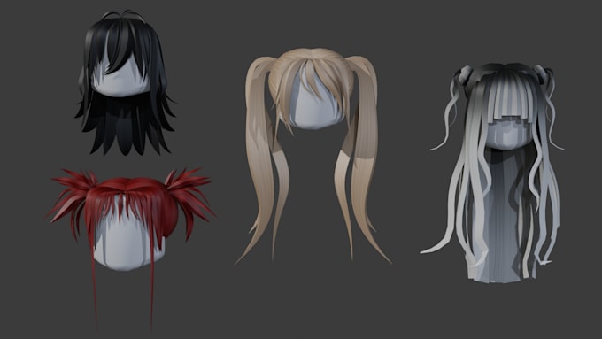 create stylized game ready roblox hair ugc style