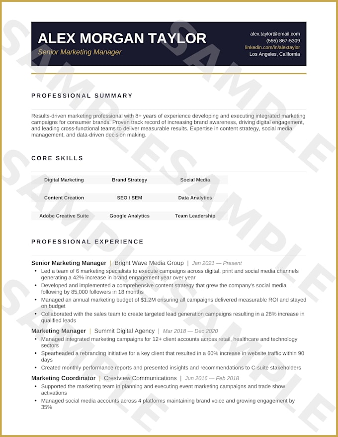 design a professional ats friendly resume